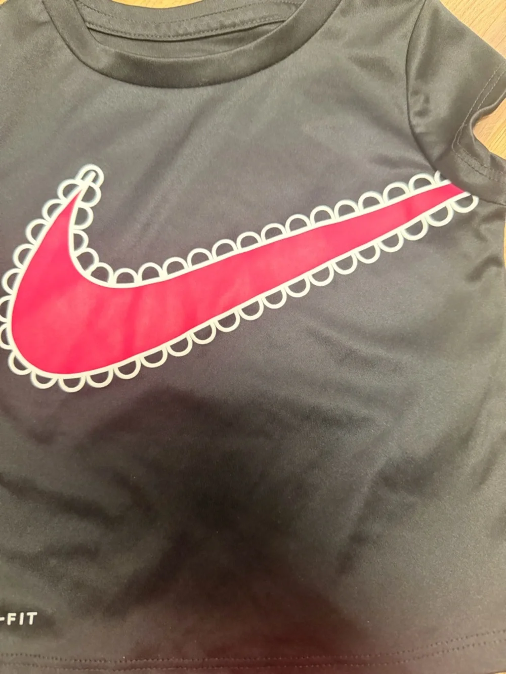 Nike Dri-FIT Toddler Girls 2T Pink Black Matching Set Athletic Shorts Outfit - Picture 4 of 9